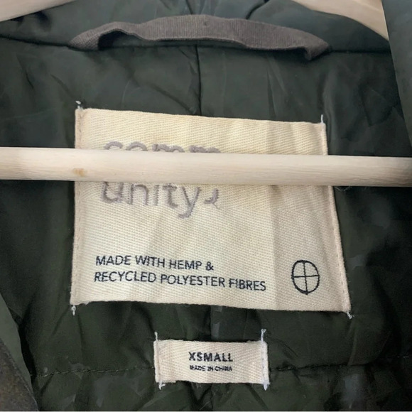 Aritzia Community Parka Jacket Coat Ski Duck Down hemp Recycled Green Small XS - Picture 5 of 16